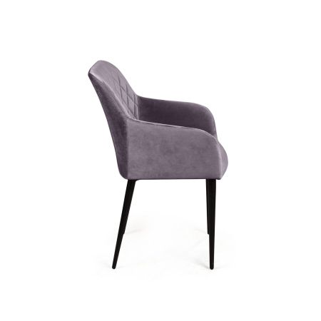 Стул с подлокотниками Robert бархат серый