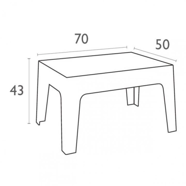 Столик пластиковый журнальный Siesta Contract Box Table серый
