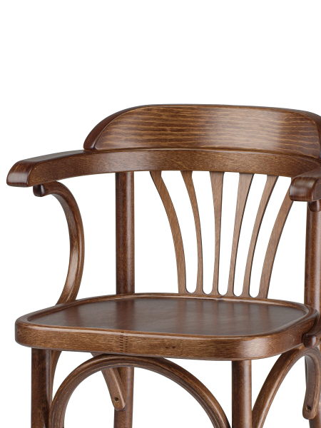 Деревянный стул Венский средний тон с твердым сиденьем с дугами назад Деревянный стул Венский средний тон с твердым сиденьем с дугами назад