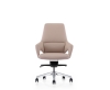 Кресло офисное Шопен LB бежевая кожа алюминий крестовина