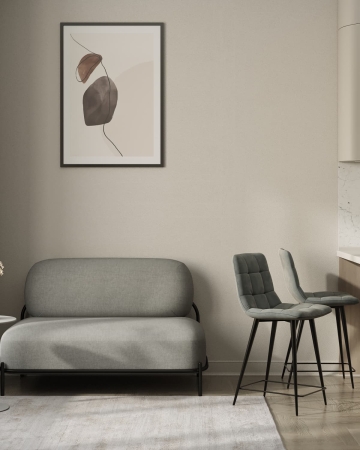 Стул полубарный Джанго велюр серый высота сиденья 60 см