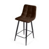 Стул полубарный UNO бархат коричневый, черный конус