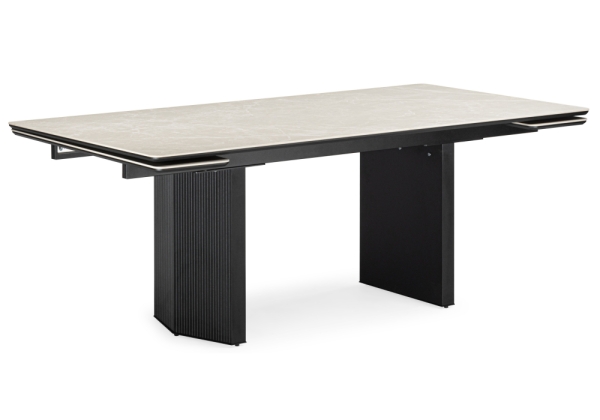 Керамический стол Монерон 200x100 burberry bianco matt, черный