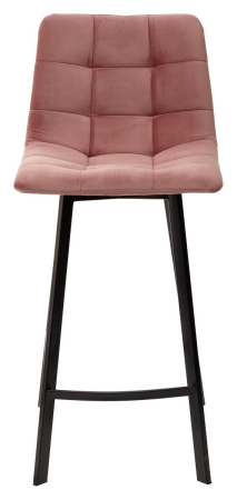 Полубарный стул CHILLI-QB SQUARE розовый #15 велюр, черный каркас (H=66cm)