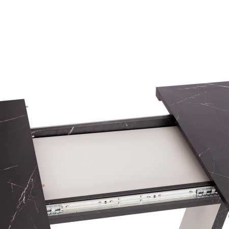 Стол обеденный VOX раздвижной, ЛДСП, мрамор черный, белый