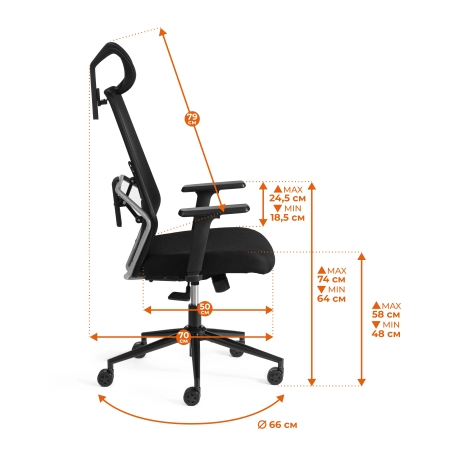 Кресло Matrix черный, ткань, металл, пластик, мягкое сиденье, с подлокотниками