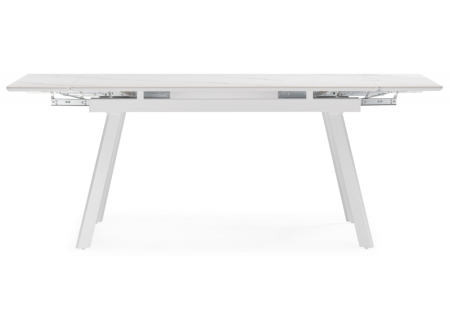 Керамический стол Норман 140 (200) х 80 белый мрамор alpin white, snow white, белый