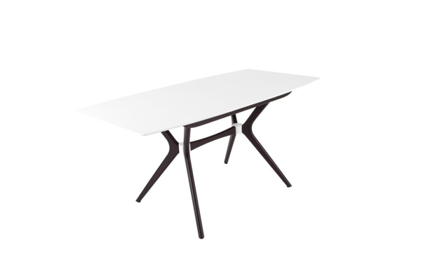 Стол Марко белый и черный, дерево, прямоугольная столешница, раскладной