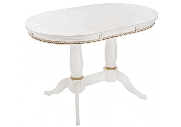 Стол деревянный Кантри 120 молочный, золотая патина