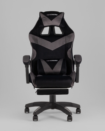 Кресло спортивное TopChairs MG-7019 велюр черно-серый фото в интернет-магазине Stoolmarket