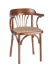 Деревянный стул Венский средний тон с мягким сиденьем из ткани 2 caramel с дугами назад