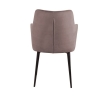 Стул с подлокотниками Hunt, бархат пепельно-бежевый, черный конус