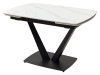 Стол ALATRI 120 MATT WHITE MARBLE SINTERED STONE, BLACK