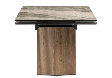 Стеклянный стол Монерон 200(260)х100х77 каталония, орех кантри