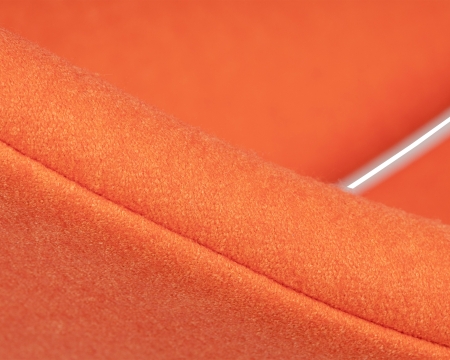 Кресло дизайнерское EMILY, оранжевая ткань, хромированная сталь