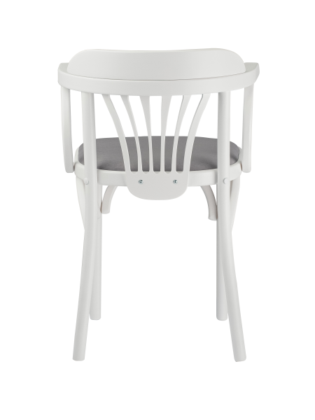 Деревянный стул Венский белый с мягким сиденьем из ткани RS15 с дугами назад Деревянный стул Венский белый с мягким сиденьем из ткани RS15 с дугами назад