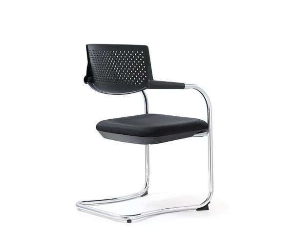 Кресло офисное Самба черный CF хром, черный пластик, черная ткань