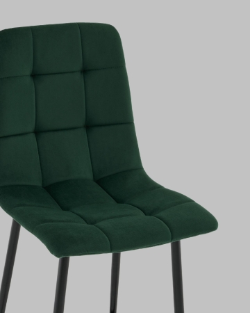 Стул полубарный Одди велюр темно-зеленый