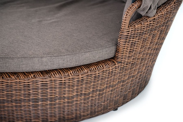 Плетеная кровать "Стильяно" круглая, цвет коричневый