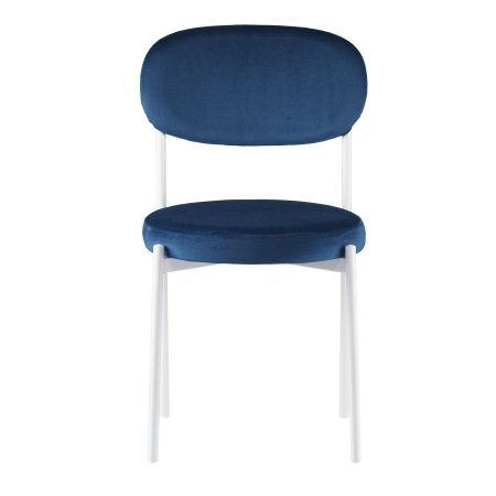 Стул Maso велюр синий, белые ножки