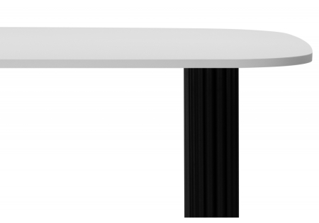 Стол деревянный Бавария B 200 х 90 белая пленка шагрень, черный