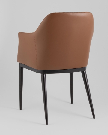 Стул обеденный Itan коричневый с коричневой экокожей