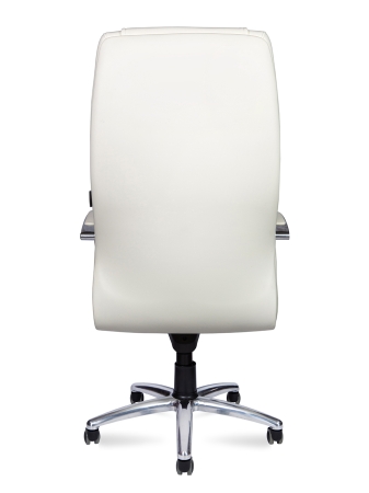 Кресло офисное Bern слоновая кость, экокожа и металл, мягкое сиденье, с подлокотниками