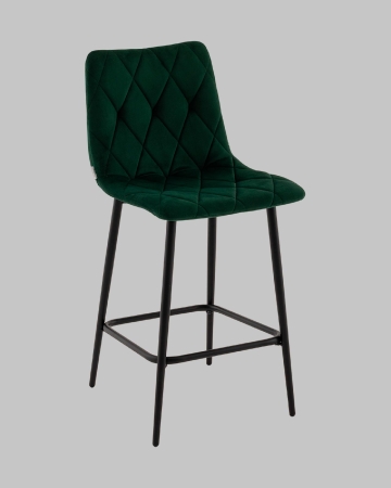 Стул полубарный Одди Diamond велюр темно-зеленый