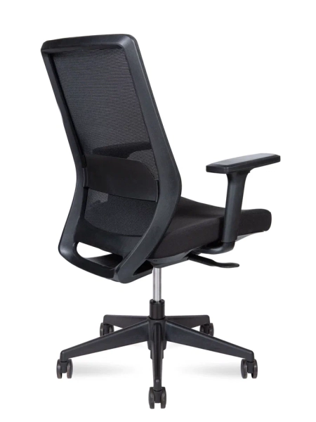 Кресло офисное Mono LB черный, ткань и пластик, мягкое сиденье, с подлокотниками Кресло офисное Mono LB черный, ткань и пластик, мягкое сиденье, с подлокотниками