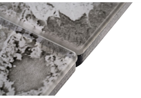 Стеклянный стол Бугун мрамор серый, черный