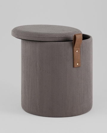Пуф Руни S с ящиком вельвет темно-серый