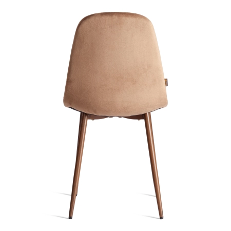 Стул BREEZE (mod. JSC-58) велюр и металл, коричневый, темное дерево