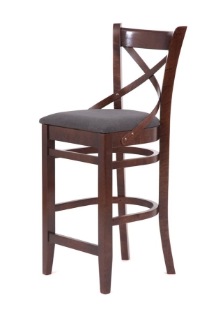 Стул барный "Hugo" темное дерево, серый