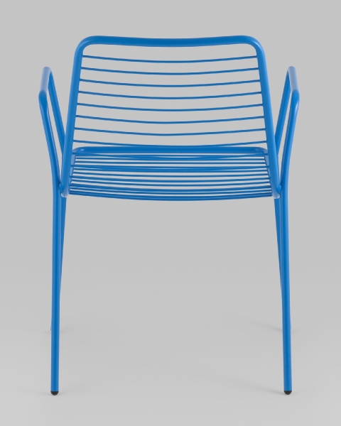 Стул с подлокотниками Дели металл голубой