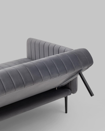 Диван прямой Дрезден велюр серый