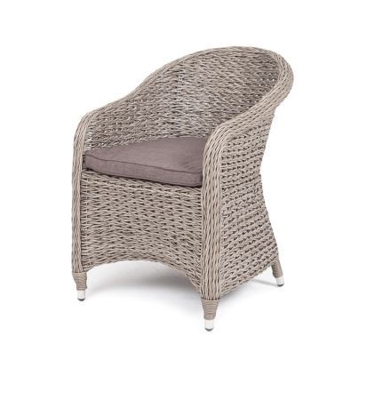 Плетеное кресло "Равенна" из искусственного ротанга (гиацинт), цвет серый