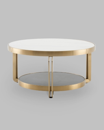 Журнальный столик Калисто 90*90 см светлая и темная керамика