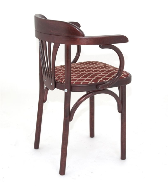 Деревянный стул Венский, махагон, с мягким сиденьем из ткани
