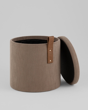 Пуф Руни XS с ящиком вельвет коричневый