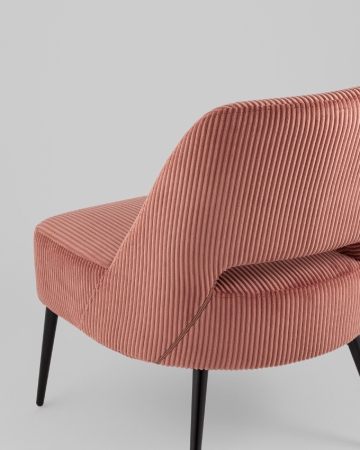 Кресло лаунж Бостон велюр рельефный коралловый