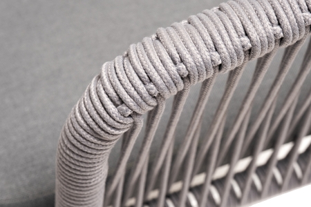 "Малага" обеденная группа на 6 персон со стульями "Марсель", каркас белый, роуп светло-серый