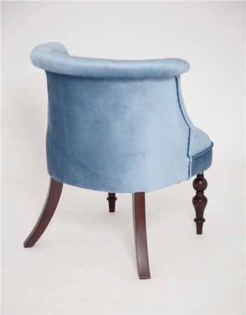 Кресло Бархат темный тон, небесно-голубой