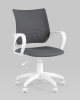 Кресло офисное ST-BASIC-W TopChairs серая ткань крестовина белый пластик фото в интернет-магазине Stoolmarket