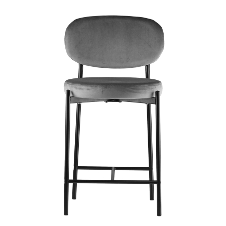 Стул полубарный MASO велюр серый