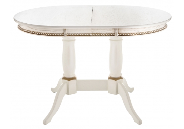 Стол деревянный Кантри 120 молочный, золотая патина