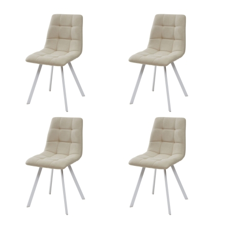 Стул CHILLI SQUARE UF860-01B бежевый ткань, белый каркас