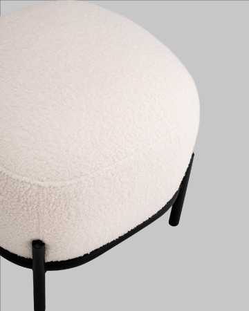 Пуф Стоун букле Fluffy молочный