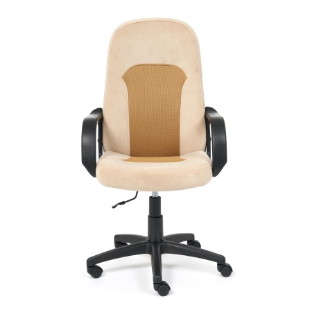 Кресло PARMA флок и ткань, бежевый и бронза