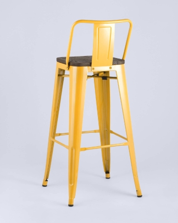 Стул барный TOLIX WOOD со спинкой желтый Стул барный TOLIX WOOD со спинкой желтый