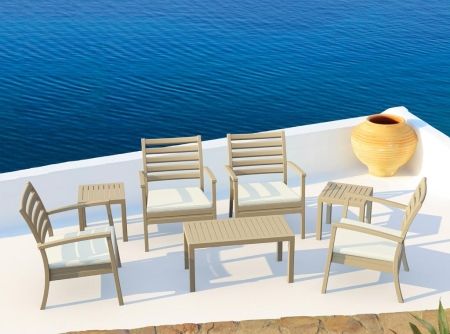Столик пластиковый журнальный Ocean Side Table бежевый